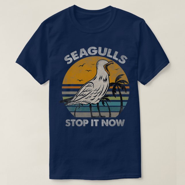 Fiskmåsar Birds Älskare stoppar det nu T Shirt (Design framsida)
