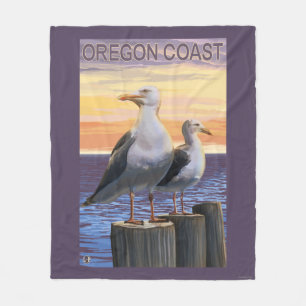 Fiskmåsar för Oregon kustenhav Fleecefilt