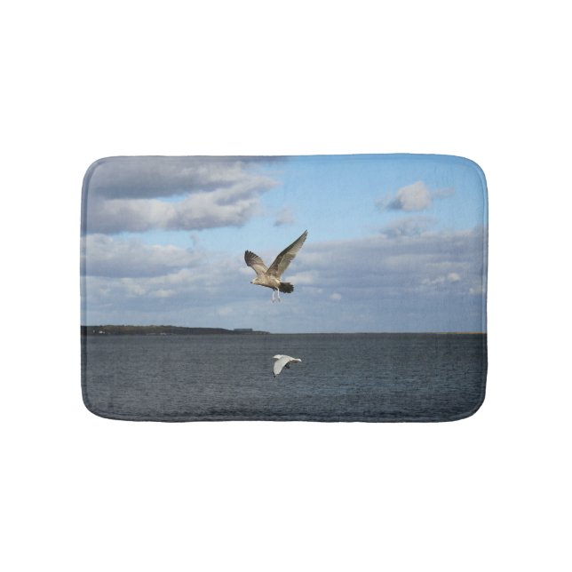 Fiskmåsar i flyg badrumsmatta (Framsidan)