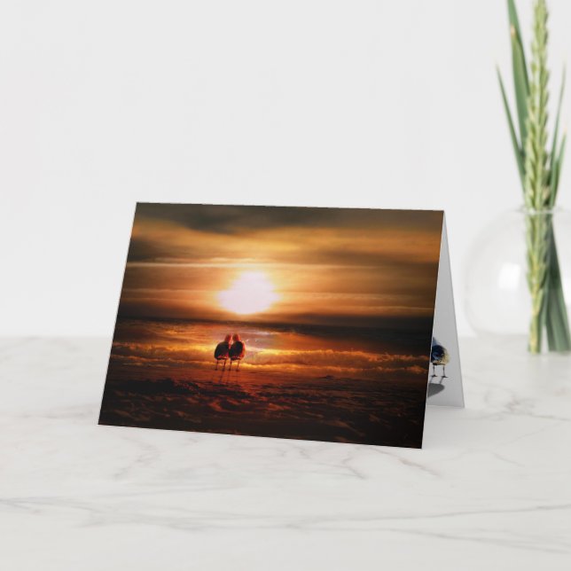 Fiskmåsar - Lovfåglar på Alla hjärtans dag Helgkort (Framsida)