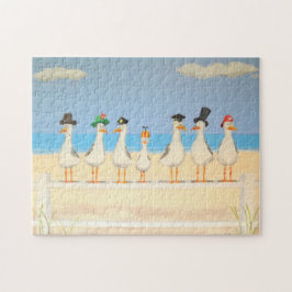 Fiskmåsar med hattämnen pussel