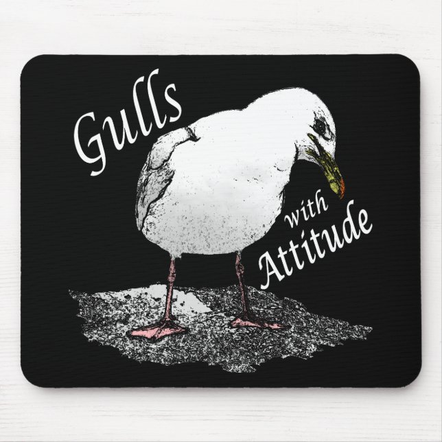 Fiskmåsar med inställningen Mousepad Musmatta (Framsidan)