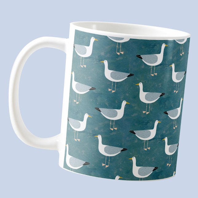 Fiskmåsar Nautical Kaffemugg (Seagull nautical coffee mug)