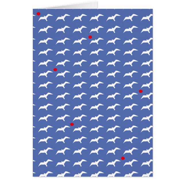 fiskmåsar och sol hälsningskort (Framsidan)