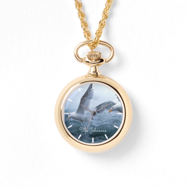 Fiskmåsar över havet armbandsur (Framsida)