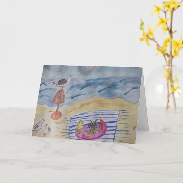 Fiskmåsar på boendekortet kort (Gul blomma)