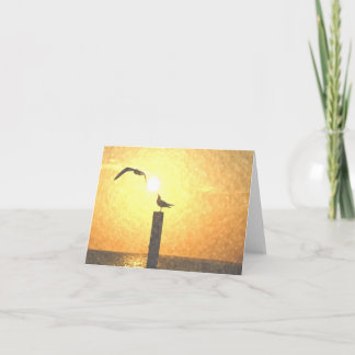 Fiskmåsar på skymningen Notecard Tack Kort