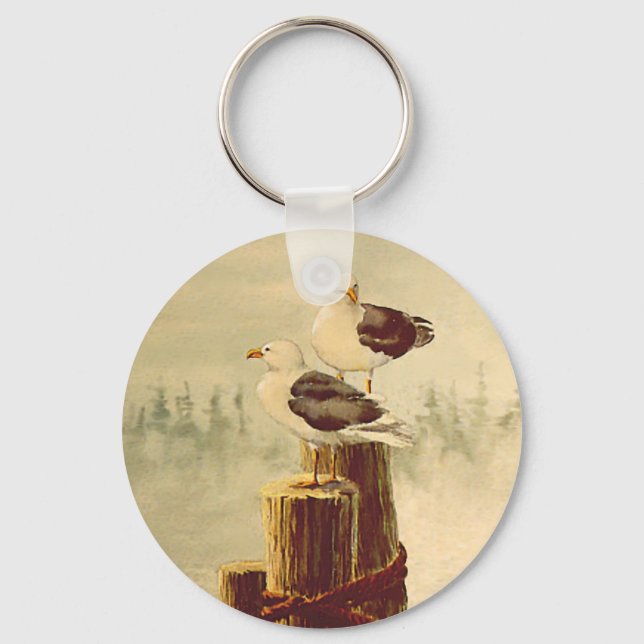 FISKMÅSAR PAIR AV SHARON SHARPE NYCKELRING (Framsida)