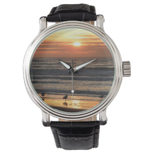 Fiskmåsar vid sunset armbandsur
