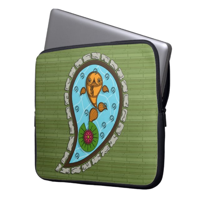 Fiskmått Fickdatorhölje för Goldfish Laptop Sleeve (Framsidan Vänster)