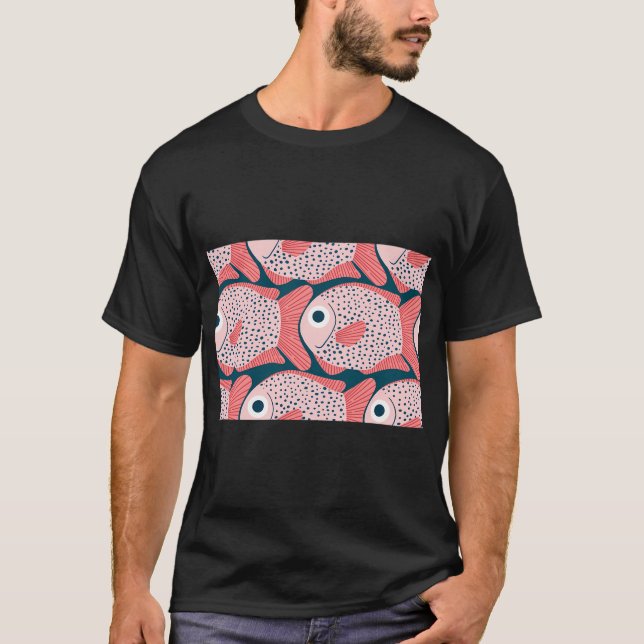 Fiskmönster T Shirt (Framsida)