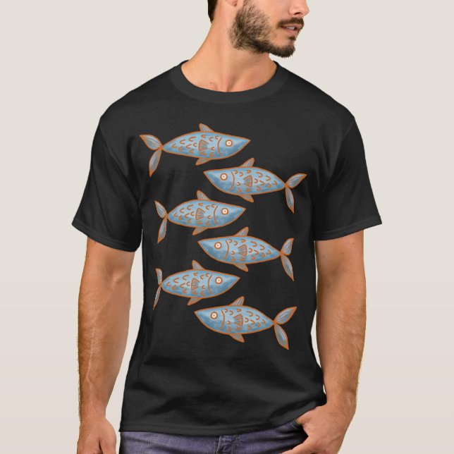 Fiskmönster T Shirt (Framsida)