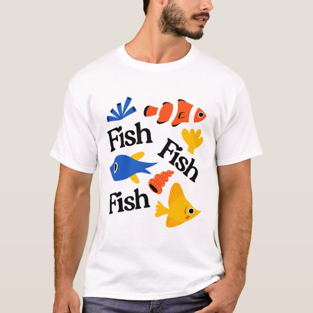 fiskmönsterkonst t shirt (Framsida)