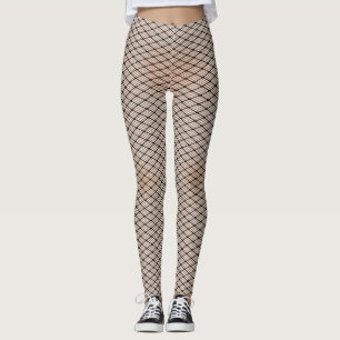 Fisknät och Blek Struktur Leggings