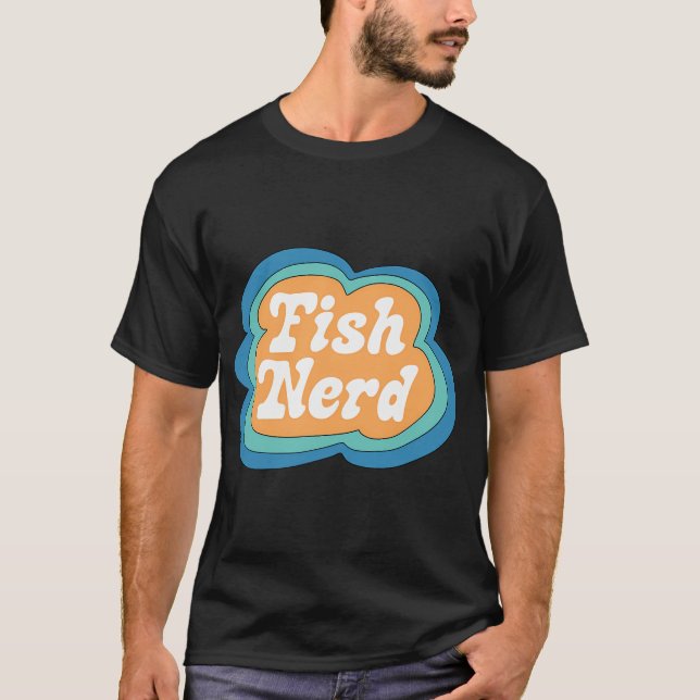 Fisknörd (gul på grön) t shirt (Framsida)
