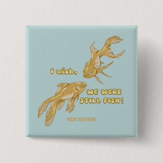 Fiskodling, rolig guldfisk knapp (Framsida)