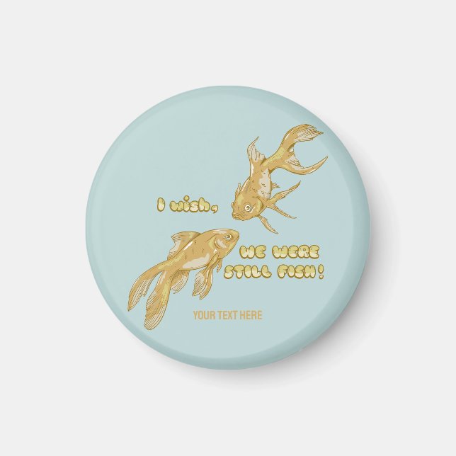 Fiskodling, rolig guldfisk magnet (Framsidan)