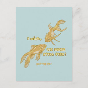 Fiskodling, rolig guldfisk vykort