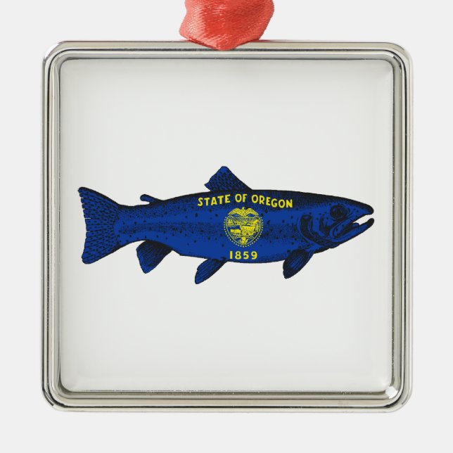 Fiskoregon Trout Julgransprydnad Metall (Framsidan)