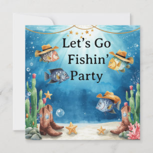 Fiskparty Texas tema Inbjudningar