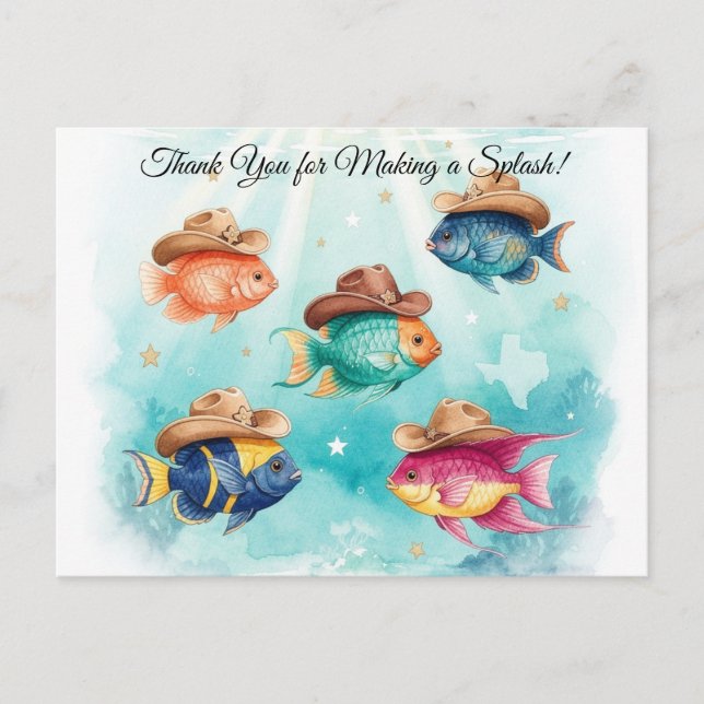 Fiskparty Texas tema TACK Vykort (Framsida)