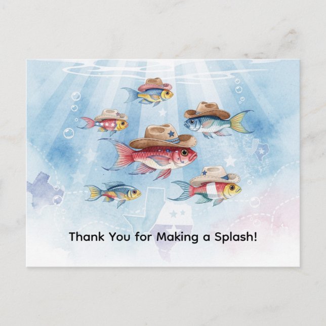 Fiskparty Texas tema TACK Vykort (Framsida)