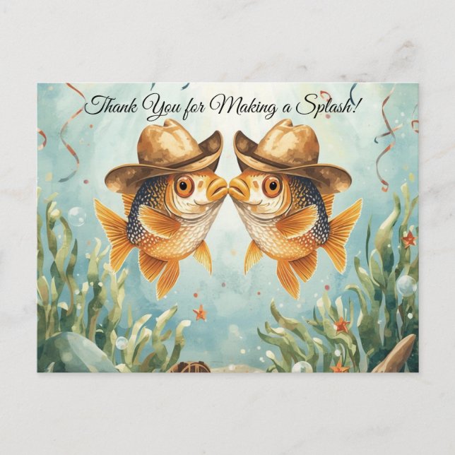 Fiskparty Texas tema TACK Vykort (Framsida)