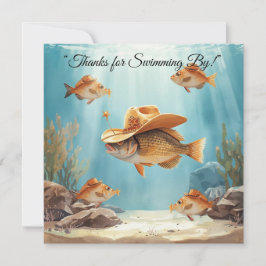 Fiskparty Texas Tematiserad Tacksamhetskort Tack Kort