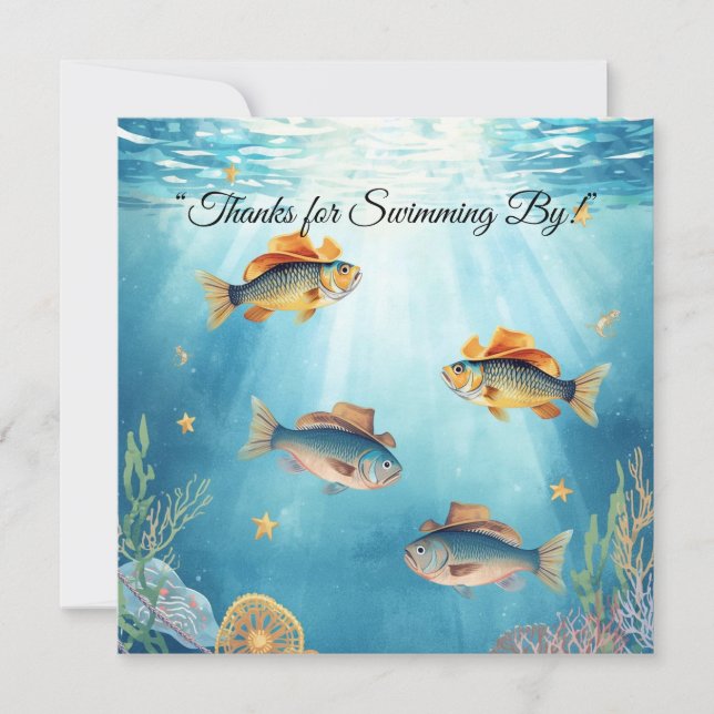 Fiskparty Texas Tematiserad Tacksamhetskort Tack Kort (Framsida)