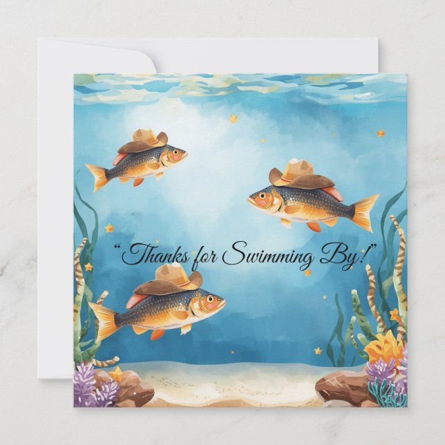 Fiskparty Texas Tematiserad Tacksamhetskort Tack Kort (Framsida)