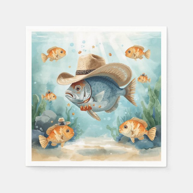 Fiskparty Texas-tematisk servett (Framsidan)