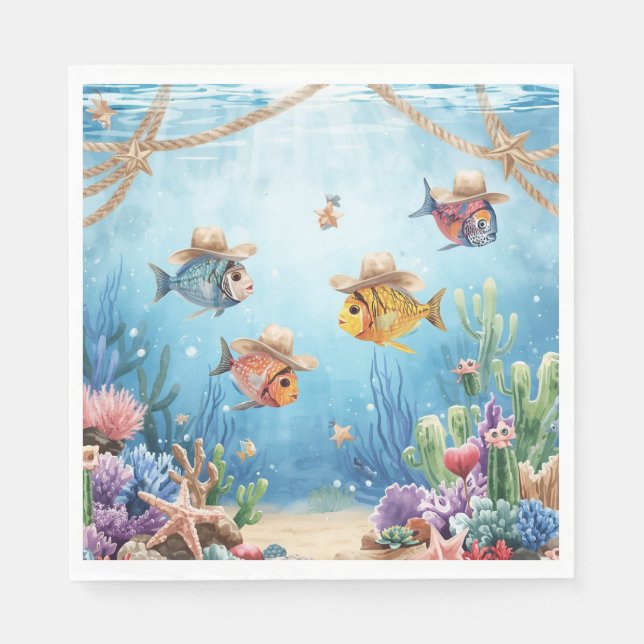 Fiskparty Texas-tematisk servett (Framsidan)