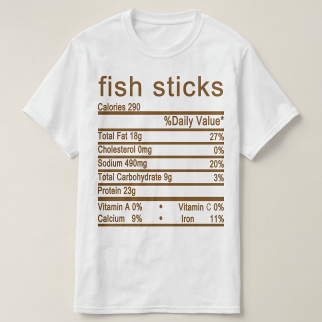 Fiskpinnar Näringsfyr etikett T Shirt (Design framsida)