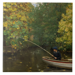 Fiskpojke (av Hans Andersen Brendekilde) Kakelplatta