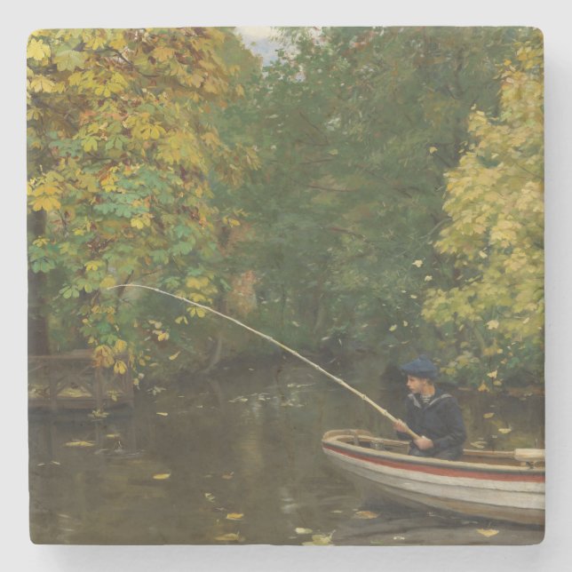 Fiskpojke (av Hans Andersen Brendekilde) Stenunderlägg (Framsidan)