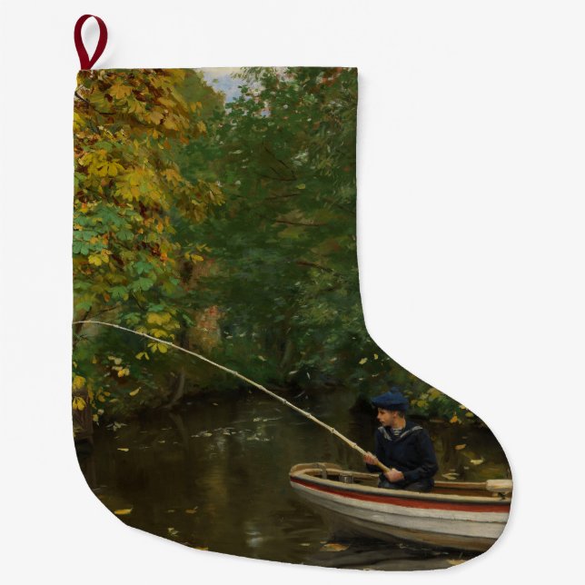 Fiskpojke (av Hans Andersen Brendekilde) Stor Julstrumpa (Framsidan)