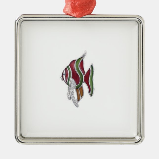 Fiskprydnad Julgransprydnad Metall (Framsidan)