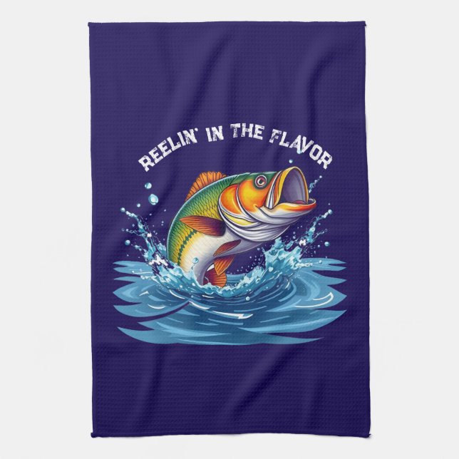 Fiskreelin" i Flavor- Kökshandduk (Vertikal)