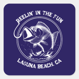 Fiskreelin i Roligten Fyrkantigt Klistermärke