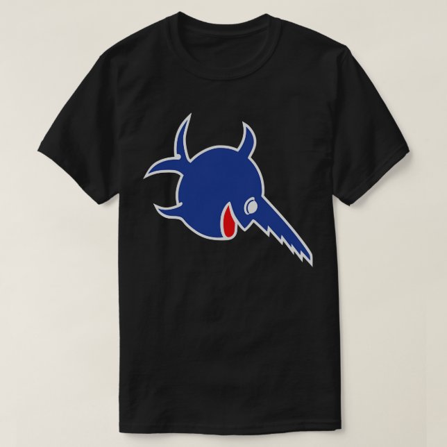 Fisksåg skylt på tysk subww2 blå version av t shirt (Design framsida)