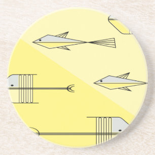 FISKSAGAkustfartyg 4,5" CITRON Underlägg