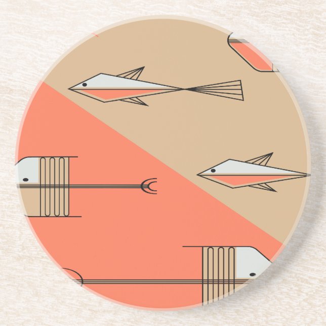 FISKSAGAkustfartyg 4,5" CORAL-SAND Underlägg Sandsten (Framsidan)