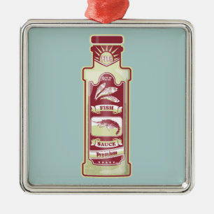 Fisksås popkonst julgransprydnad metall