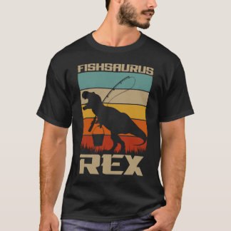 Fisksaurus obass Fishing T Rex Dinosaur T Shirt