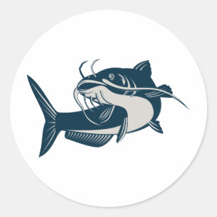 fisksimma upp runt klistermärke