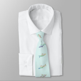 Fisksimmande Färgad Mönster Art 2 Necktie Slips