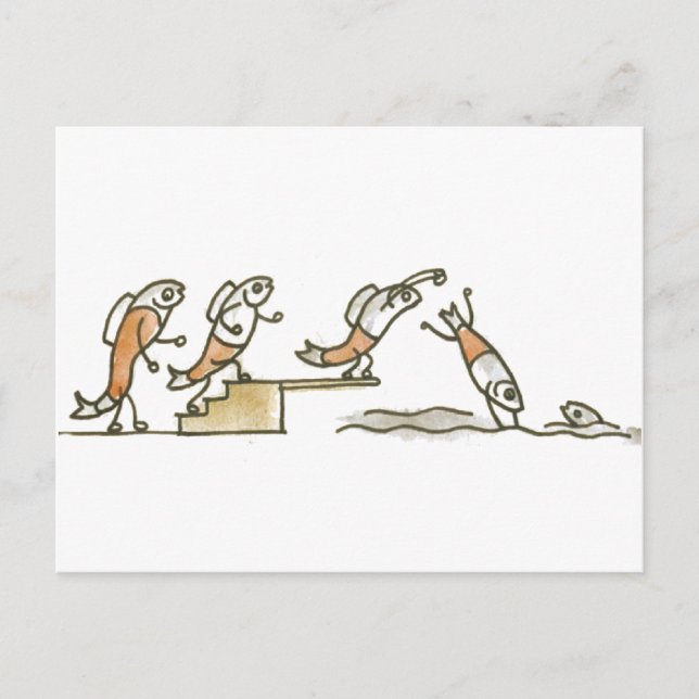 Fisksimning Vykort (Framsida)