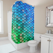 Fiskskalor i Iridescent Blue Grönt Glitter Sjöjung