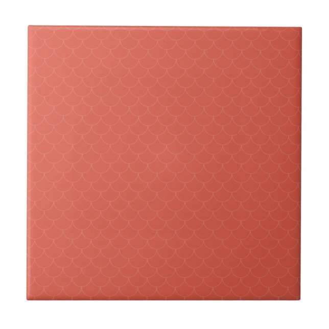 Fiskskalor vermilion red färg kakelplatta (Framsidan)