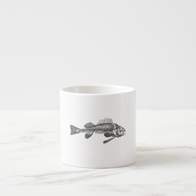 Fiskskelett Espressomugg (Framsidan)